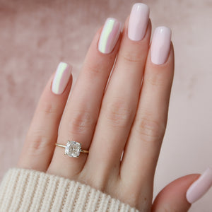The Nelly Set With A 3 Carat Cushion Moissanite