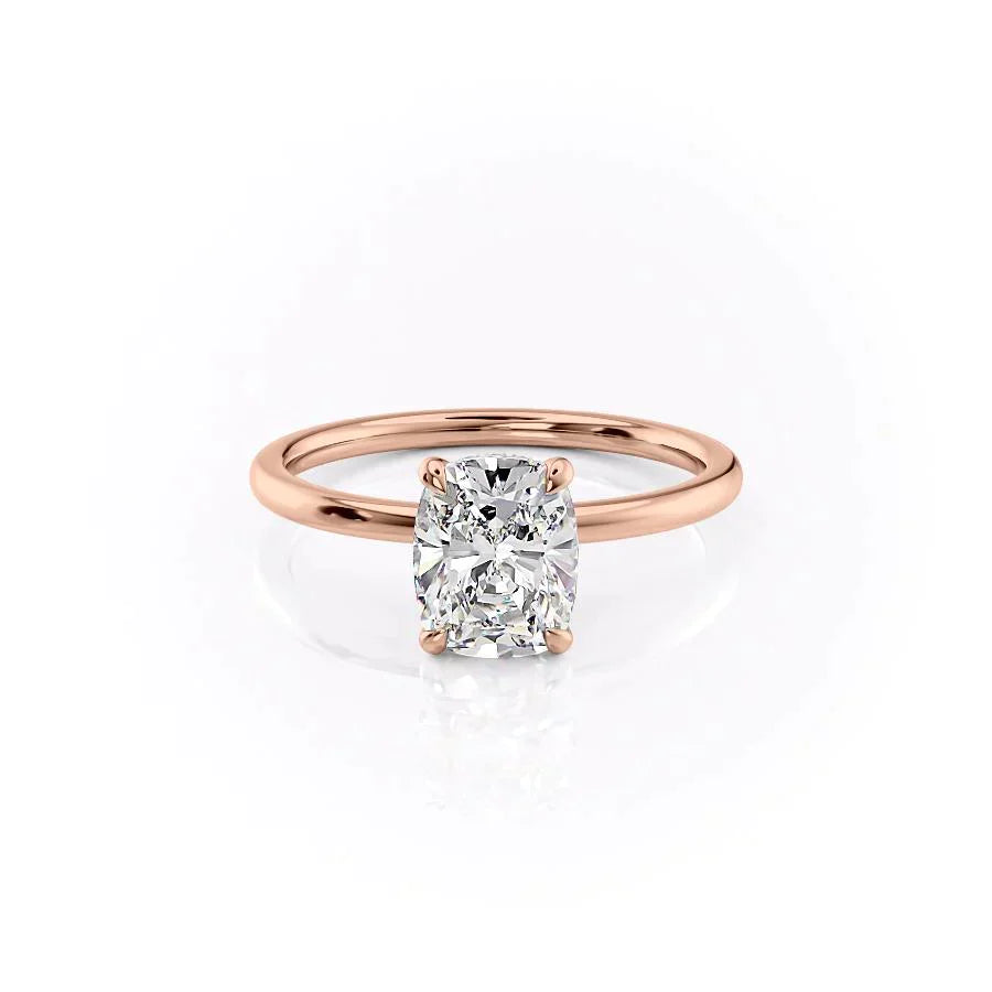 The Nelly Set With A 2.5 Carat Elongated Cushion Lab Diamond