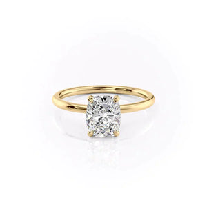 The Nelly Set With A 2 Carat Elongated Cushion Lab Diamond
