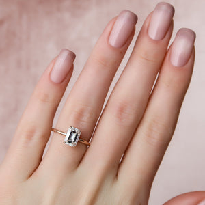 The Nelly Set With A 1 Carat Emerald Moissanite
