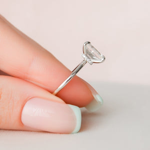The Nelly Set With A 5 Carat Emerald Moissanite