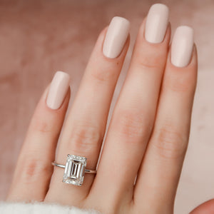 The Nelly Set With A 5 Carat Emerald Moissanite