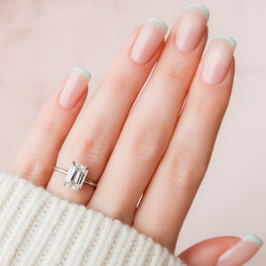 The Nelly Set With A 5 Carat Emerald Moissanite