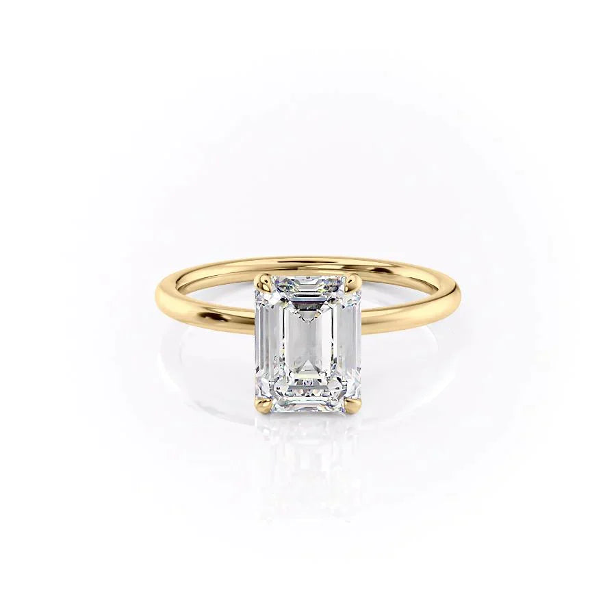 The Nelly Set With A 5 Carat Emerald Moissanite