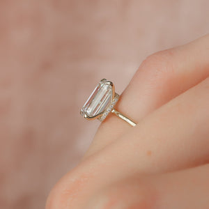 The Nelly Set With A 3 Carat Emerald Moissanite