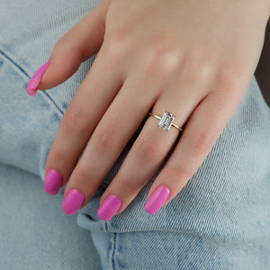 The Nelly Set With A 3 Carat Emerald Moissanite