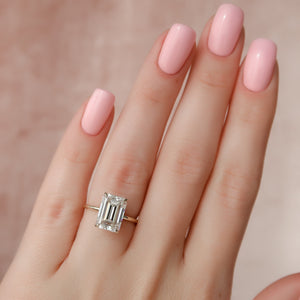 The Nelly Set With A 3 Carat Emerald Moissanite