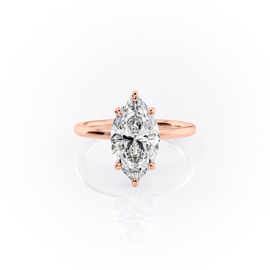 The Nelly Set With A 4 Carat Marquise Moissanite