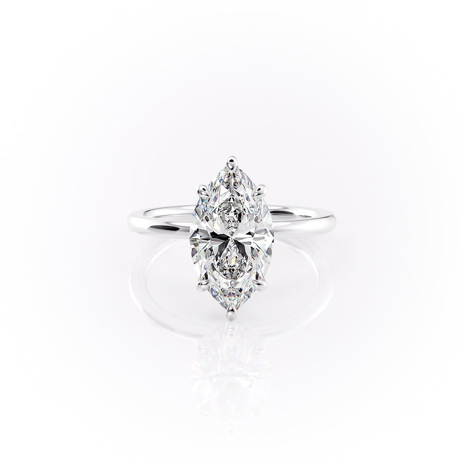 The Nelly Set With A 3 Carat Marquise Moissanite