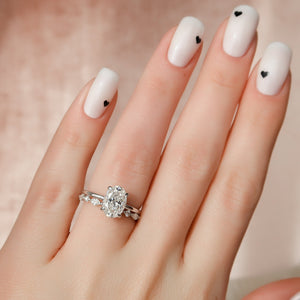 The Nelly Set With A 1 Carat Oval Moissanite