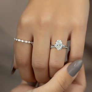 The Nelly Set With A 1 Carat Oval Moissanite