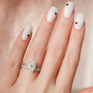 The Nelly Set With A 1 Carat Oval Moissanite