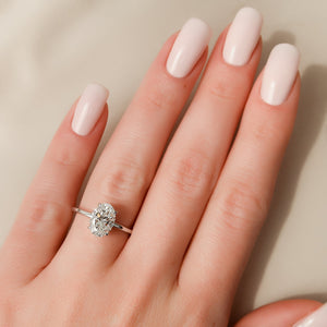 The Nelly Set With A 1 Carat Oval Moissanite