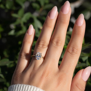 The Nelly Set With A 2 Carat Oval Moissanite