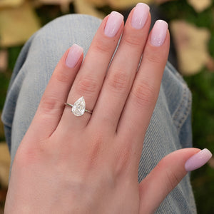 The Nelly Set With A 2 Carat Pear Moissanite