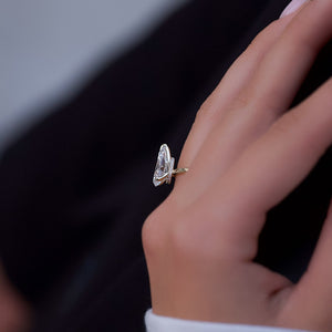 The Nelly Set With A 5 Carat Pear Moissanite