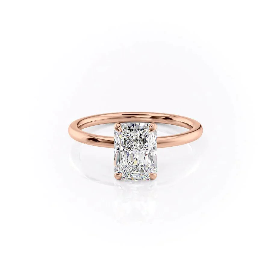 The Nelly Set With A 2.5 Carat Radiant Lab Diamond