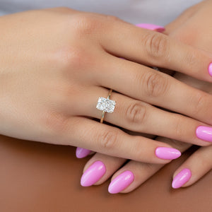 The Nelly Set With A 3 Carat Radiant Moissanite