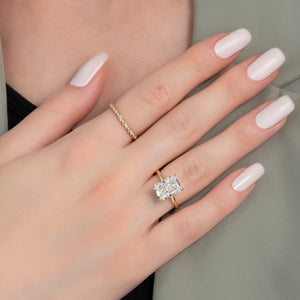 The Nelly Set With A 3 Carat Radiant Moissanite