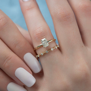 The Nelly Set With A 3 Carat Radiant Moissanite