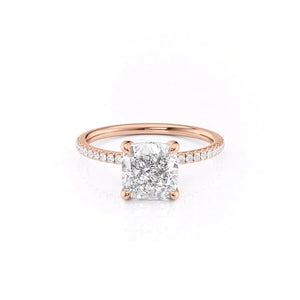 The Pave Nelly Set With A 2.5 Carat Cushion Lab Diamond