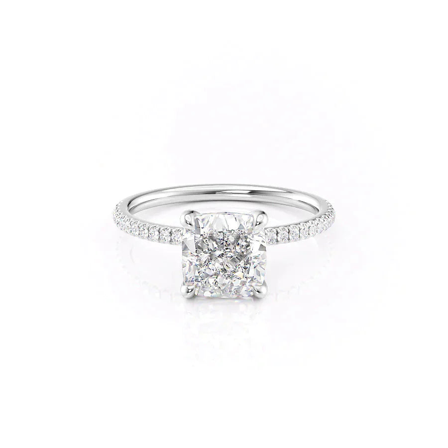The Pave Nelly Set With A 3 Carat Cushion Moissanite