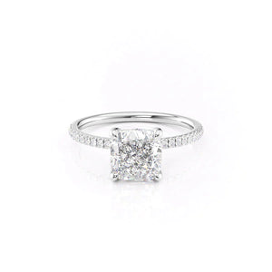 The Pave Nelly Set With A 1 Carat Cushion Moissanite