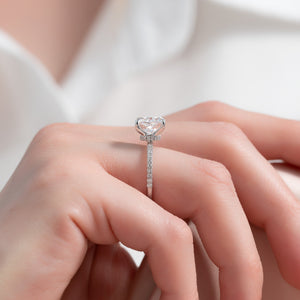 The Pave Nelly Set With A 3 Carat Cushion Lab Diamond