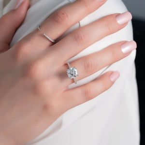 The Pave Nelly Set With A 3 Carat Cushion Lab Diamond
