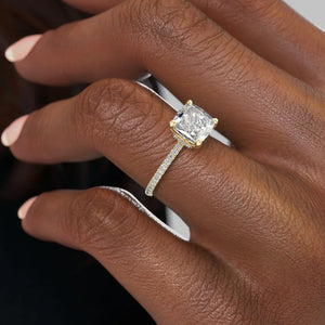 The Pave Nelly Set With A 5 Carat Cushion Moissanite