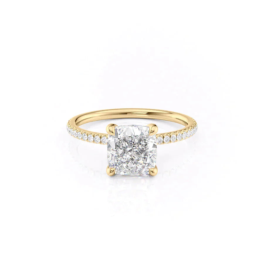 The Pave Nelly Set With A 3 Carat Cushion Lab Diamond