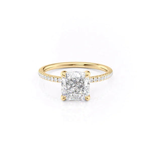 The Pave Nelly Set With A 1.5 Carat Cushion Lab Diamond