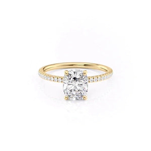 The Pave Nelly Set With A 1 Carat Elongated Cushion Lab Diamond