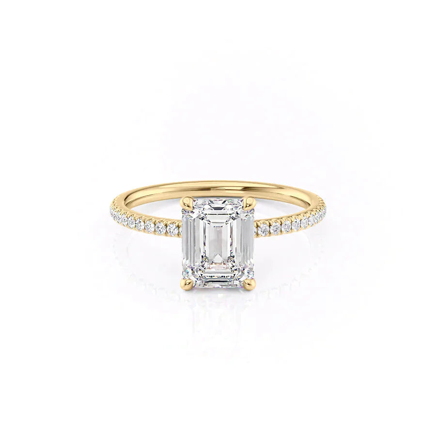The Pave Nelly Set With A 3 Carat Emerald Moissanite