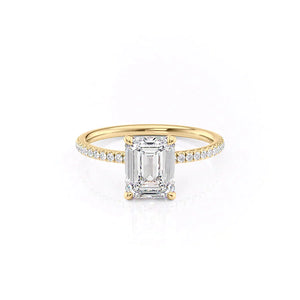 The Pave Nelly Set With A 1 Carat Emerald Moissanite