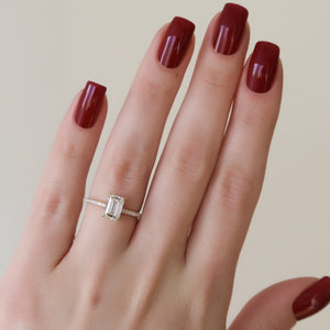 The Pave Nelly Set With A Emerald Moissanite