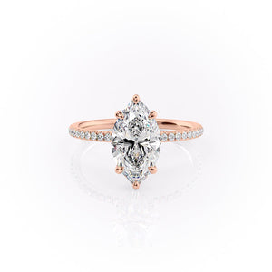The Pave Nelly Set With A 1.5 Carat Marquise Lab Diamond