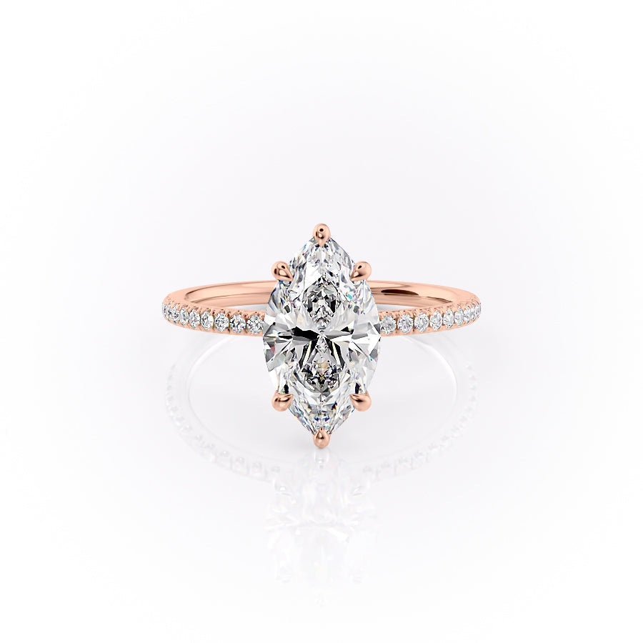 The Pave Nelly Set With A 3 Carat Marquise Lab Diamond