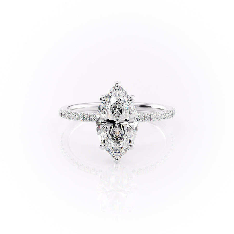 The Pave Nelly Set With A 3 Carat Marquise Lab Diamond