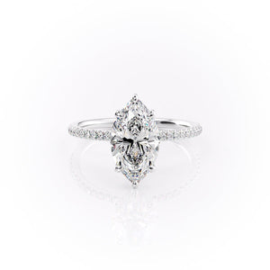 The Pave Nelly Set With A 3 Carat Marquise Lab Diamond