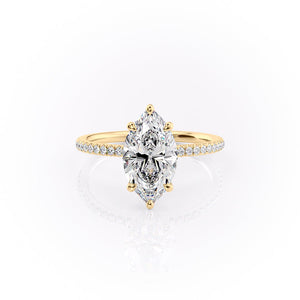 The Pave Nelly Set With A 2.5 Carat Marquise Lab Diamond