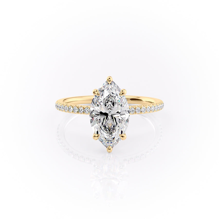The Pave Nelly Set With A 1 Carat Marquise Lab Diamond