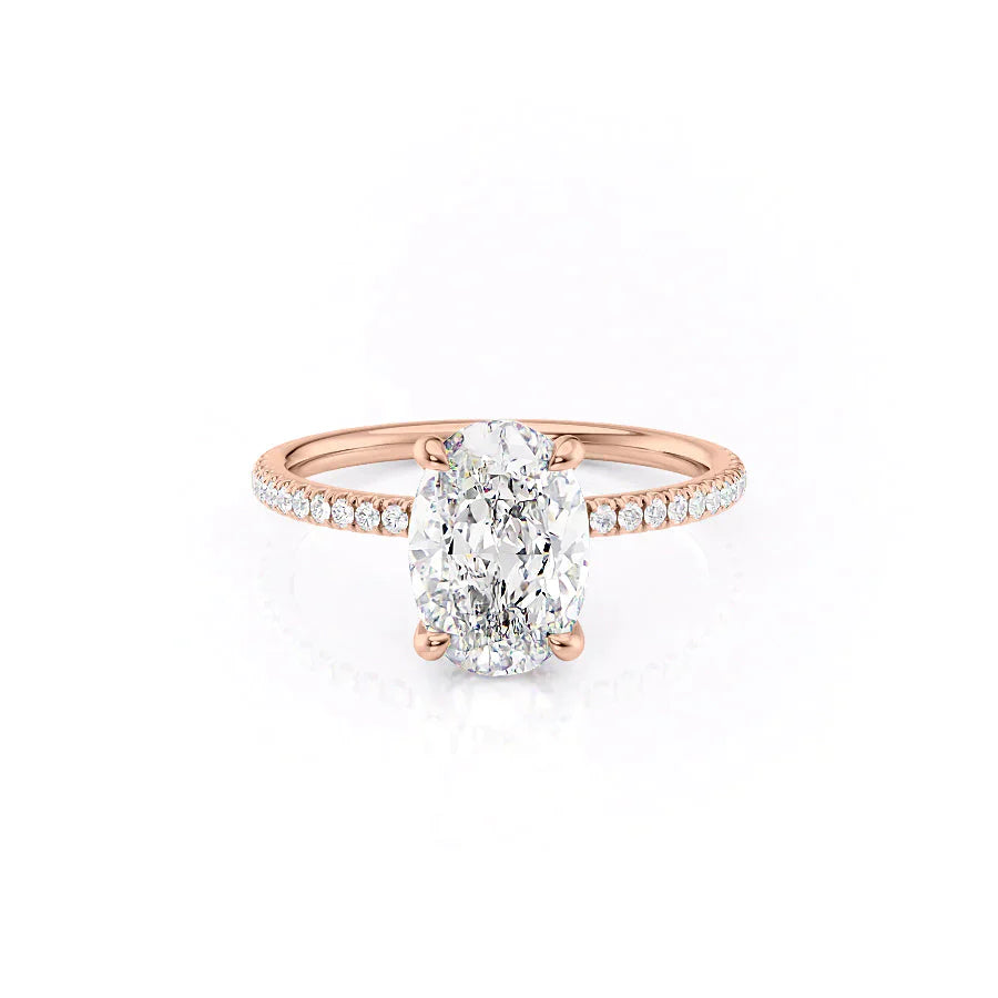 The Pave Nelly Set With A 2 Carat Oval Moissanite