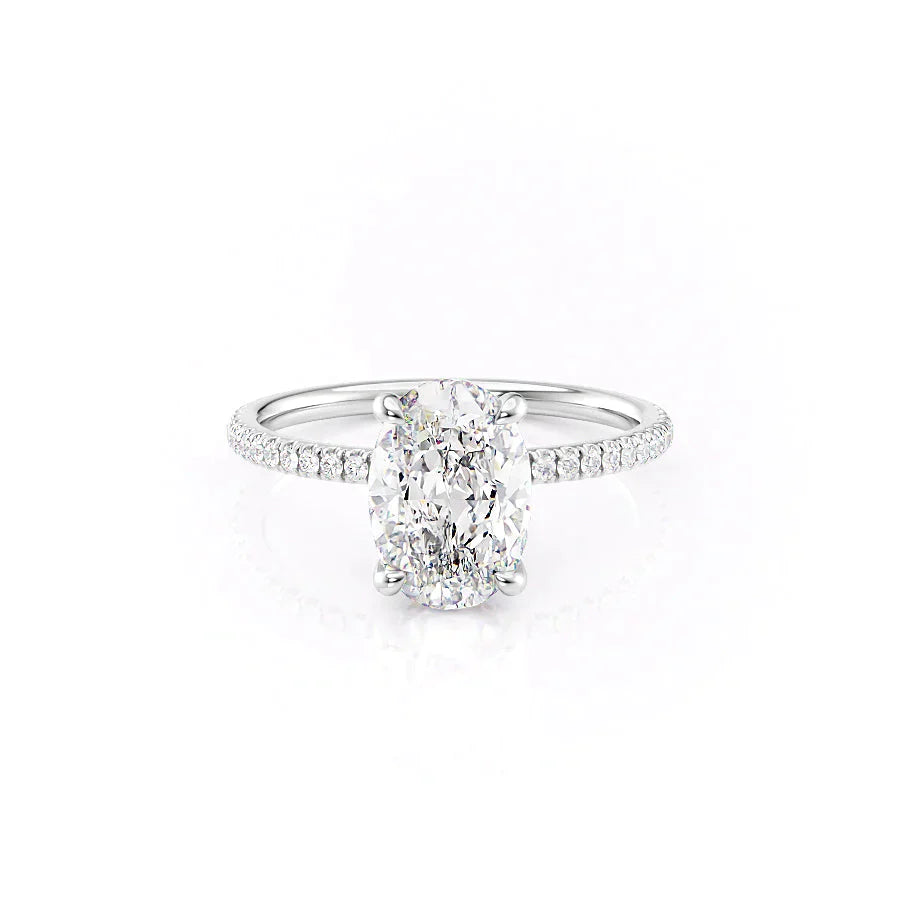 The Pave Nelly Set With A 3 Carat Oval Moissanite