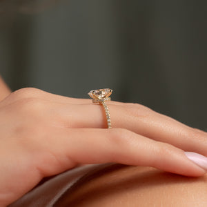 The Pave Nelly Set With A 3 Carat Oval Lab Diamond