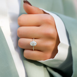 The Pave Nelly Set With A 3 Carat Oval Lab Diamond