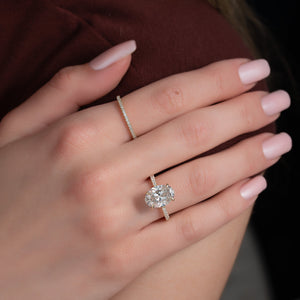 The Pave Nelly Set With A 3 Carat Oval Lab Diamond
