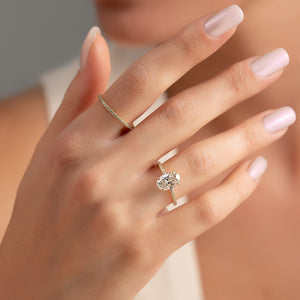 The Pave Nelly Set With A 3 Carat Oval Lab Diamond