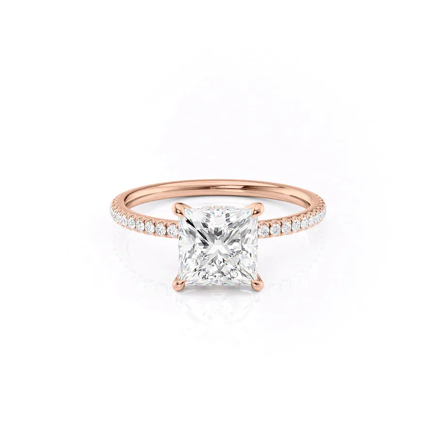 The Pave Nelly Set With A 2 Carat Princess Moissanite