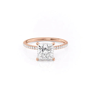 The Pave Nelly Set With A 3 Carat Princess Moissanite